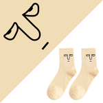 Load image into Gallery viewer, Unisex Simple Colored Socks With Funny Faces 35-42
