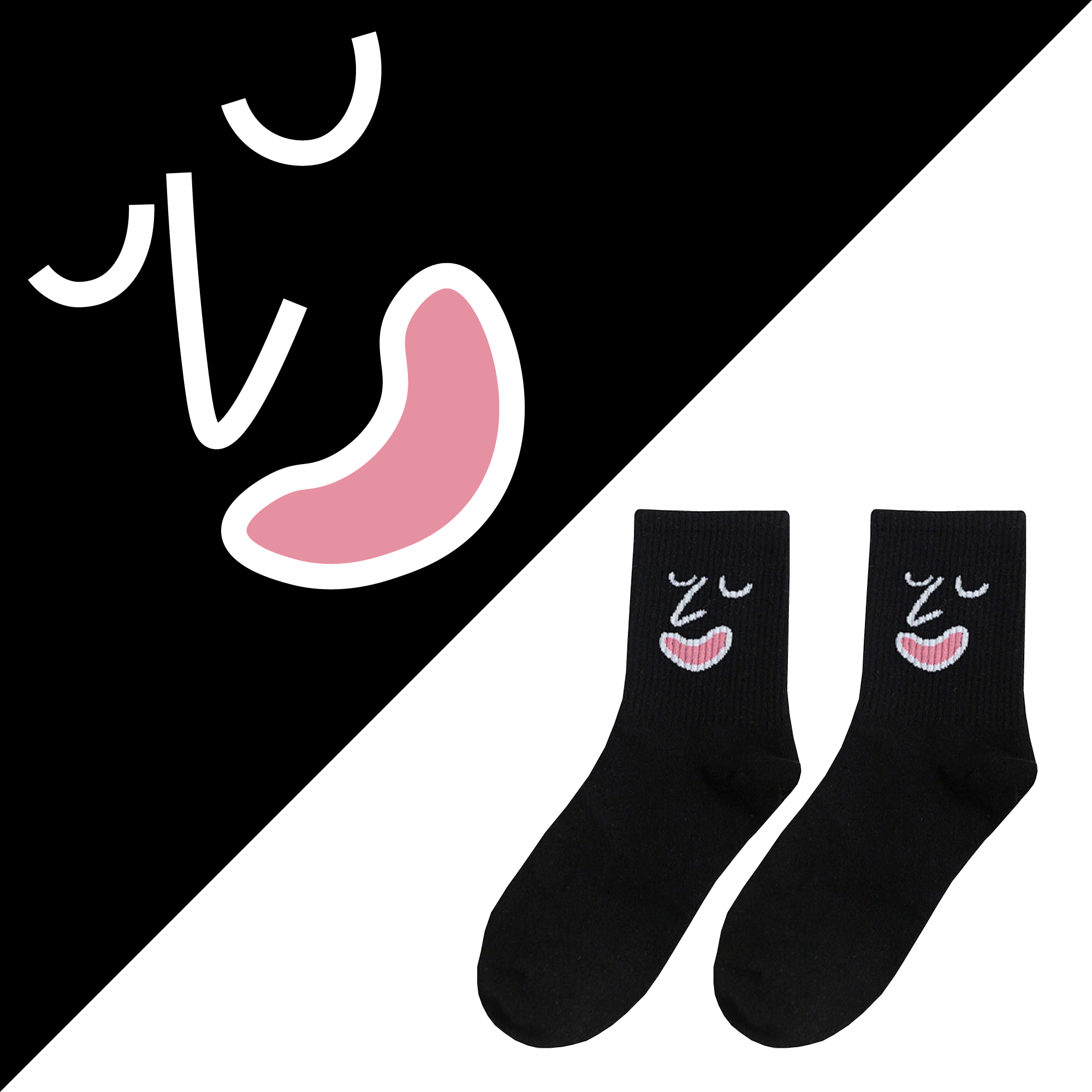 Unisex Simple Colored Socks With Funny Faces 35-42