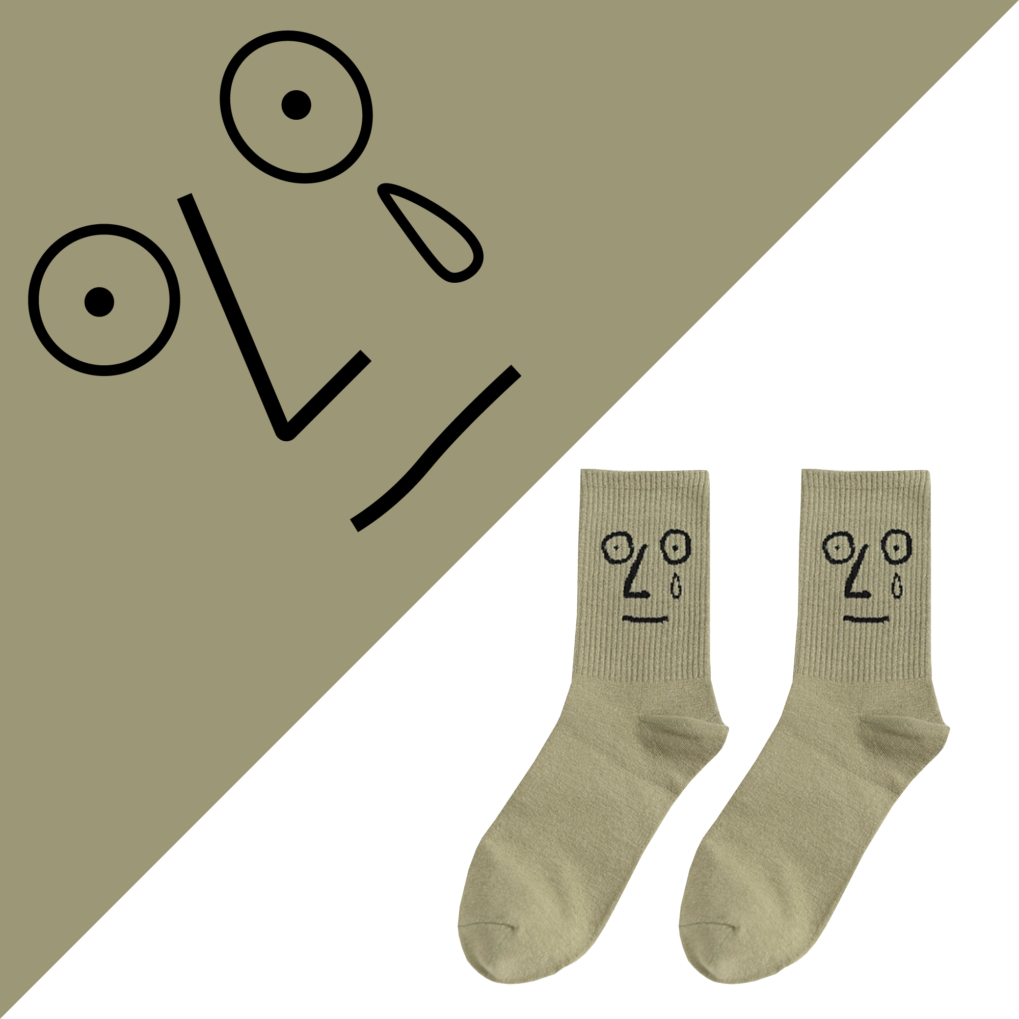 Unisex Simple Colored Socks With Funny Faces 35-42