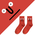 Load image into Gallery viewer, Unisex Simple Colored Socks With Funny Faces 35-42
